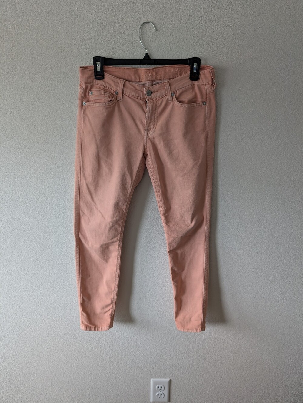 7 For All Mankind Peach Skinny Jeans SZ 29